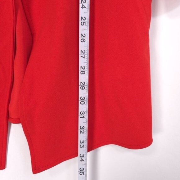 FRANK LYMAN MONTREAL Collection Red Knit Jacket Size 8 Longline Blazer 226274 - Picture 6 of 9